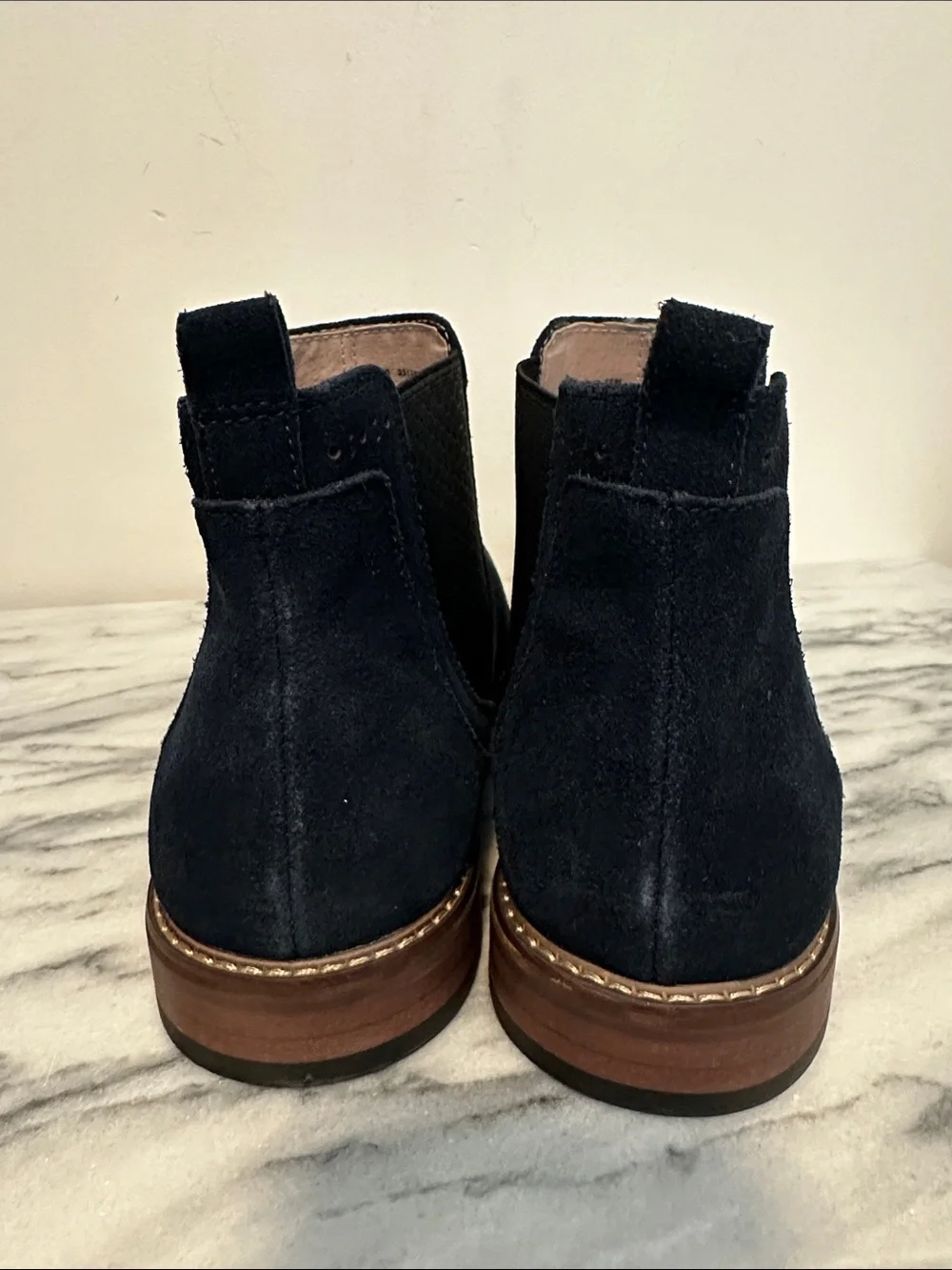 Stacy Adams Maury Men's Cap Toe Suede Chelsea Boots Navy Blue Size 12M
